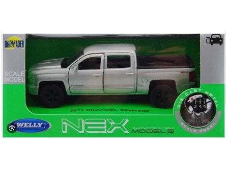 WELLY 1:34 Chevrolet Silverado 2017 srebrny
