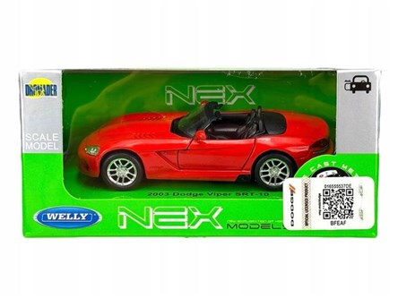 WELLY 1:34 Dodge Viper SRT-10 czerwony