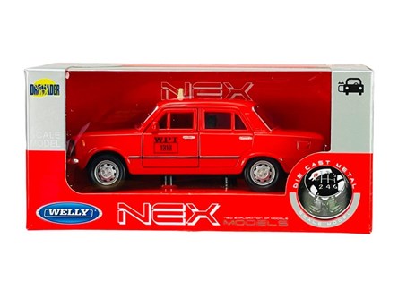 WELLY 1:34 Fiat 125P czerwony wpt taxi