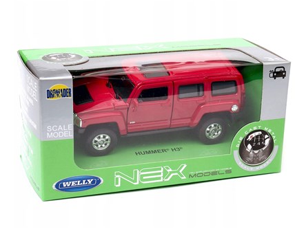 WELLY 1:34 Hummer H3 czerwony