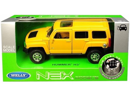 WELLY 1:34 Hummer H3 żółty
