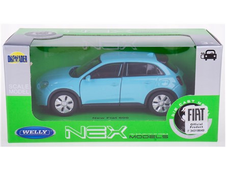 WELLY 1:34 New Fiat 600 niebieski