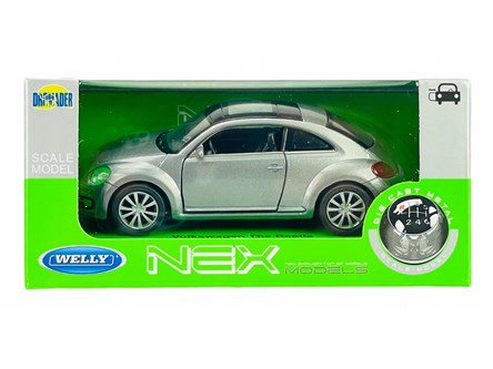 WELLY 1:34 Volkswagen The Beetle srebrny