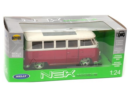 WELLY 1:34 Volkswagen Bus T1 1963 czerwony