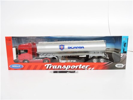 *WELLY AUTO metal, 1:32, SCANIA 730 OIL z przyczep