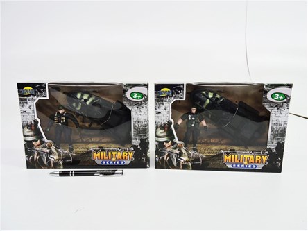 AST. FIGURKA żolnierza z łodzią, zest., 24x17x7 cm