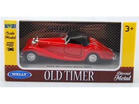 WELLY 1:34 OLD Mercedes-Benz 500K 1936 czerwony