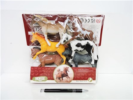 KONIE, plast., 6 szt., 15 cm,         fol.