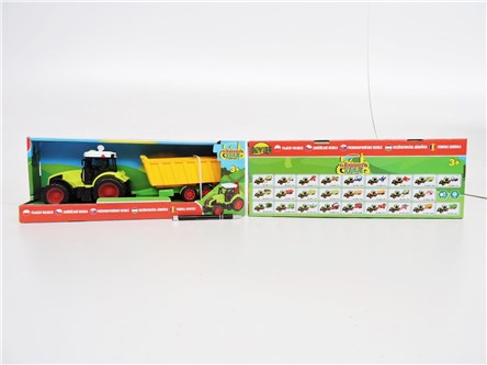 TRAKTOR z przyczepą, dźw, 39x13x13 cm,     kart.