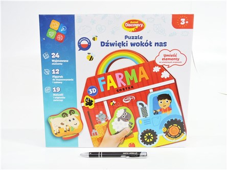 *DUMEL PUZZLE Dźwięki wokół nas, 24 el - Farma, 3D