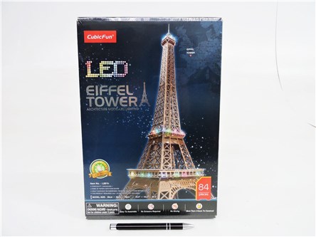 PUZZLE 3D, 84 el., Wieża Eiffla, LED