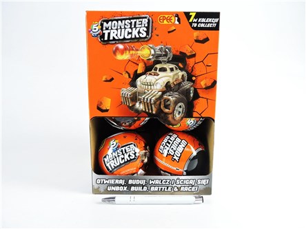 *MONSTER TRUCK x 12, kulka, 5 niespodzianek,12/120