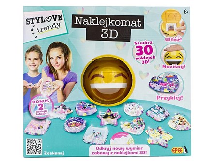 *NAKLEJKOMAT 3D, 6+,  kart.           /4