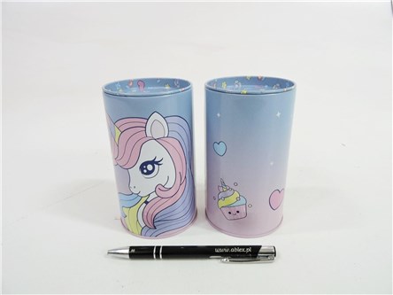 SKARBONKA metal. okrągła, JEDNOROŻEC