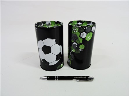 SKARBONKA metal. okrągła, FOOTBALL
