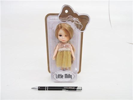 LALKA 15 cm, 14x23x6 cm, złota spódniczka,   kart.
