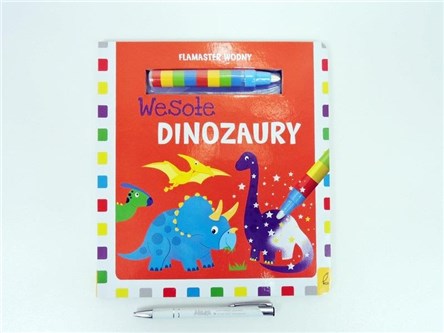 KSIĄŻ. WESOŁE DINOZAURY, flamastry wodne