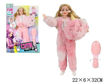 LALKA w przebraniu, 22 cm, róż.,       kart.