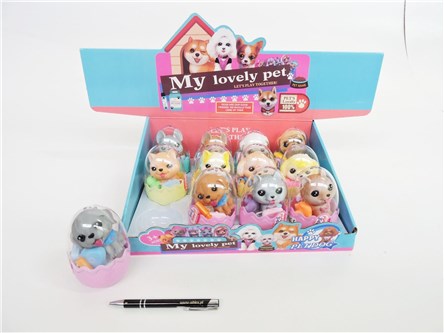 AST. PIESEK x 12 akcesoria, w jajku,    displ.