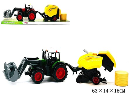 TRAKTOR z turem z żółtą prasą pod kloszem
