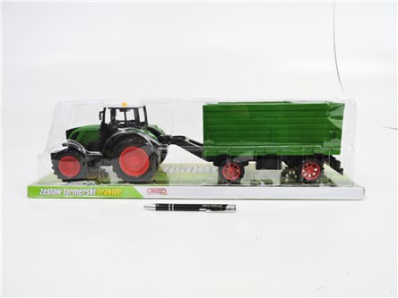 TRAKTOR z przyczepą, 55x14x16 cm,    klosz