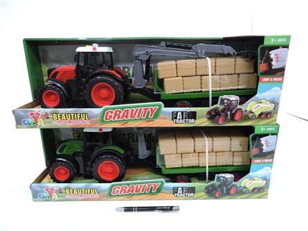 AST. TRAKTOR z przyczepą i belami,św,54x18x15,kart