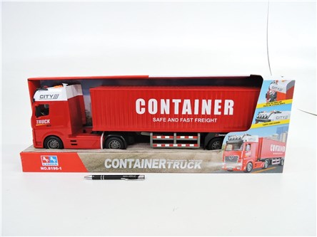 AUTO CIĘŻAROWE św/dź, 62x22x14 cm, kontener, kart.