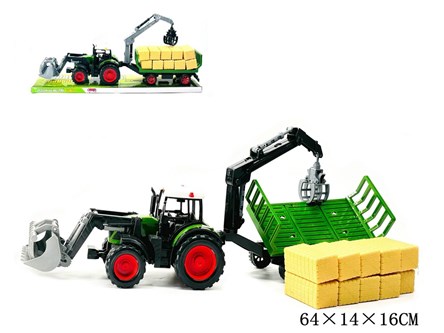 TRAKTOR Z MASZYNĄ ROLNICZĄ snopki, tur, chwytak