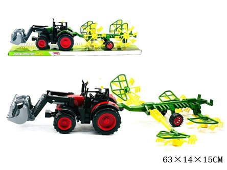 TRAKTOR z maszyną rolniczą,  klosz