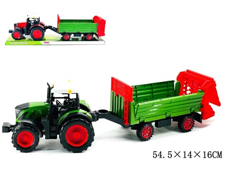 TRAKTOR z maszyną rolniczą,  klosz