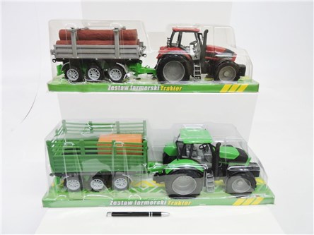 AST.TRAKTOR z przyczepą, 53x15x16 cm, 2 wz,  klosz