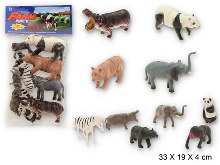 ZWIERZĘTA DZIKIE, plast., 10 szt.     fol