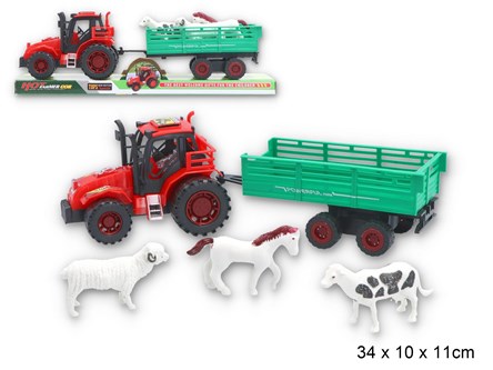 AST. FARMA TRAKTOR, 30 cm, przycz. zwierz.   klosz