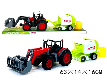 TRAKTOR z turem i prasą do balotów,        klosz