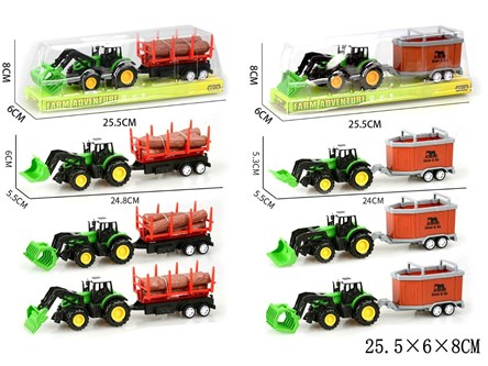 TRAKTOR z przyczepą do krów i drewnem 2 wz