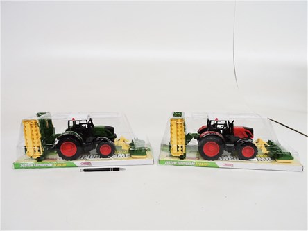 AST. TRAKTOR Z MASZYNĄ ROLNICZĄ,44x15x16 cm, klosz