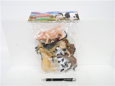 ZWIERZĘTA DOMOWE, 12 cm, plast., 5 szt.+ akc. kpl.