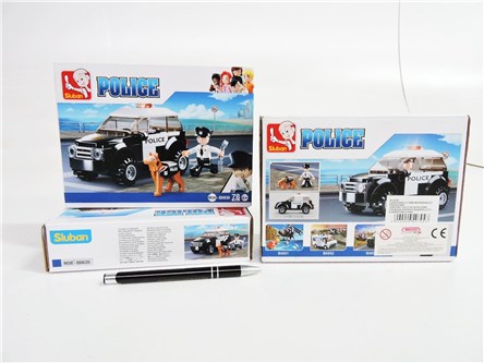 *KLOCKI SLUBAN, 78 el., policja, radiowóz z psem