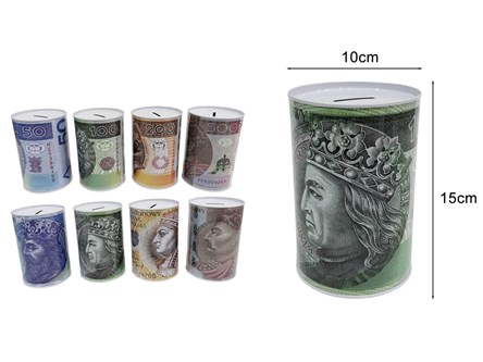 SKARBONKA metalowa banknoty 10x15 cm