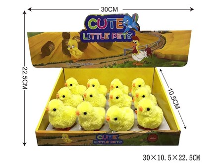 KURCZAK x 12 nakręcany, 30x22,5x10,5 cm,    displ.