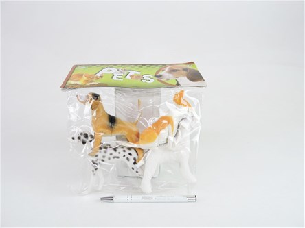 PSY, 10-12 cm, plast., 4 szt. kpl.            fol.
