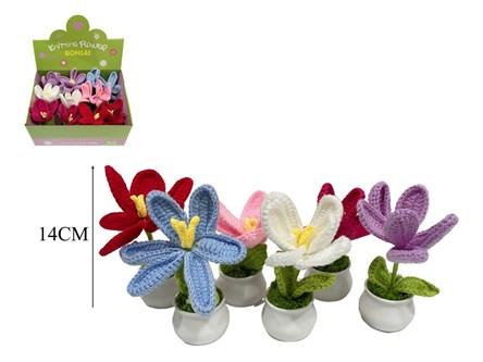 AST. KWIAT x 12 materiał., 14 cm,   displ.