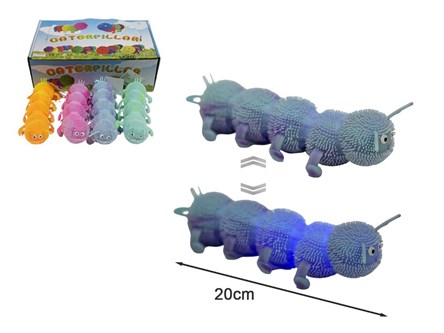 Zwierzątko gąsienica x 12 św 20 cm gumowa