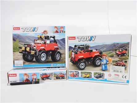 *KLOCKI SLUBAN 135 el. KLUB MOTO, Jeep czerwony