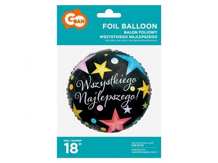 BALON foliowy Wszystkiego najlepszego 18 cali