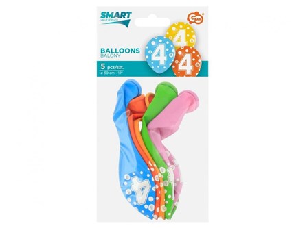 BALONY z cyframi 4 12 cali / 5 szt