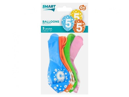 BALONY z cyframi 5 12 cali / 5 szt