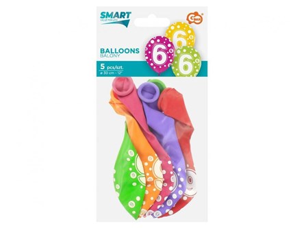 BALONY z cyframi 6 12 cali / 5 szt