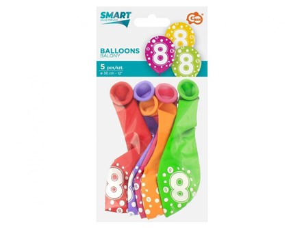 BALONY z cyframi 8 12 cali / 5 szt