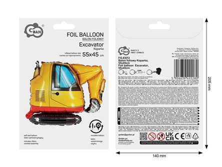 BALON foliowy koparka 55x45 cm